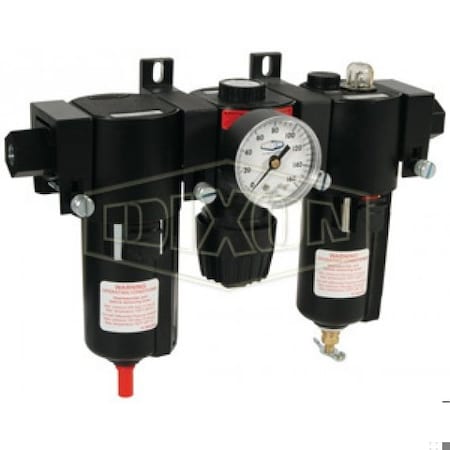 Dixon Wilkerson by Compact Combination Unit with Sight Glass, 1/2 in NPT Port, 64 SCFM Flow Rate, Zinc Bow C16-04AMB